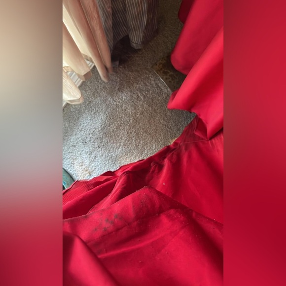 La Femme Curve Red Off The Shoulder Long Dress - Picture 6 of 15